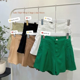 Quần đùi nữ ống rộng xòe dáng short váy chất vải tuyết mưa tại Zini Store