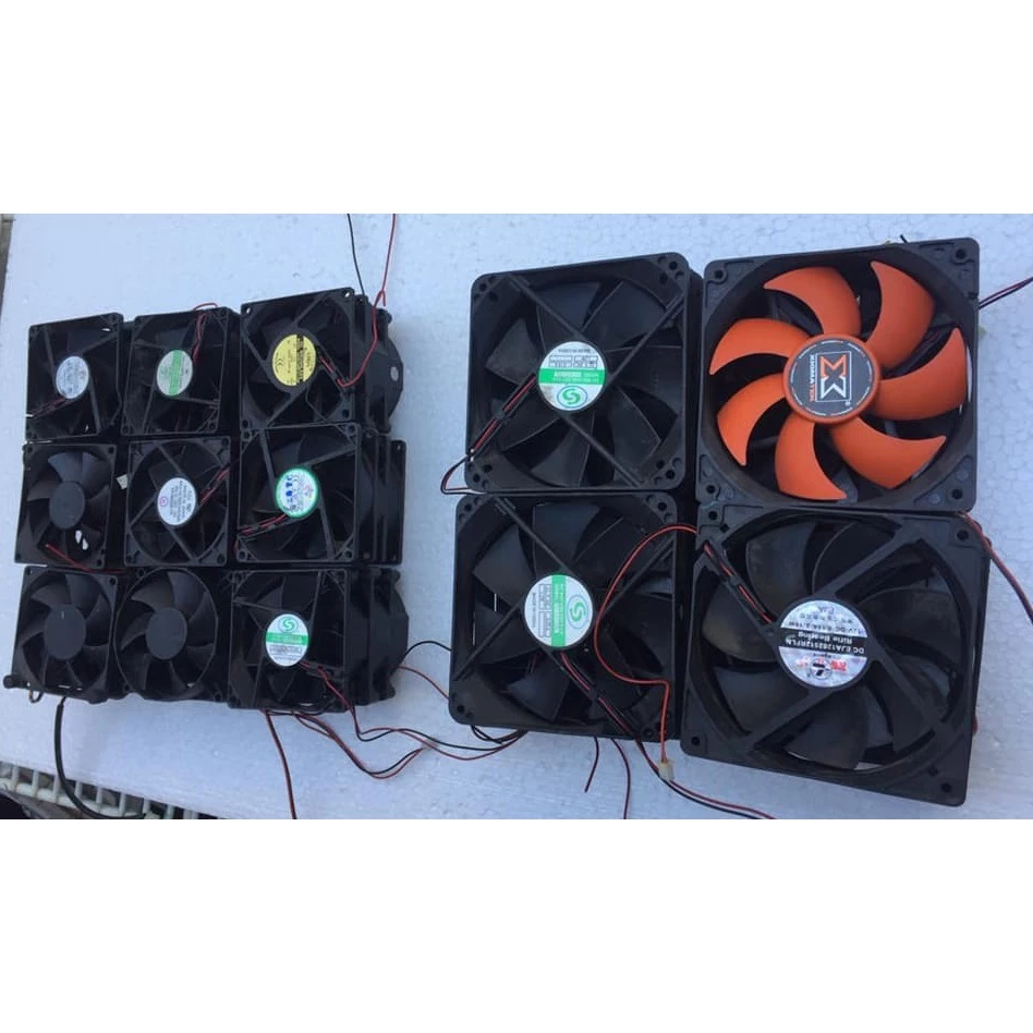 2 Cái Quạt Fan 12 12x12x2Cm 12V