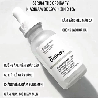 Loại 30ml/60ml] Tinh chất Serum The Ordinary Niacinamide 10% + Zinc 1%