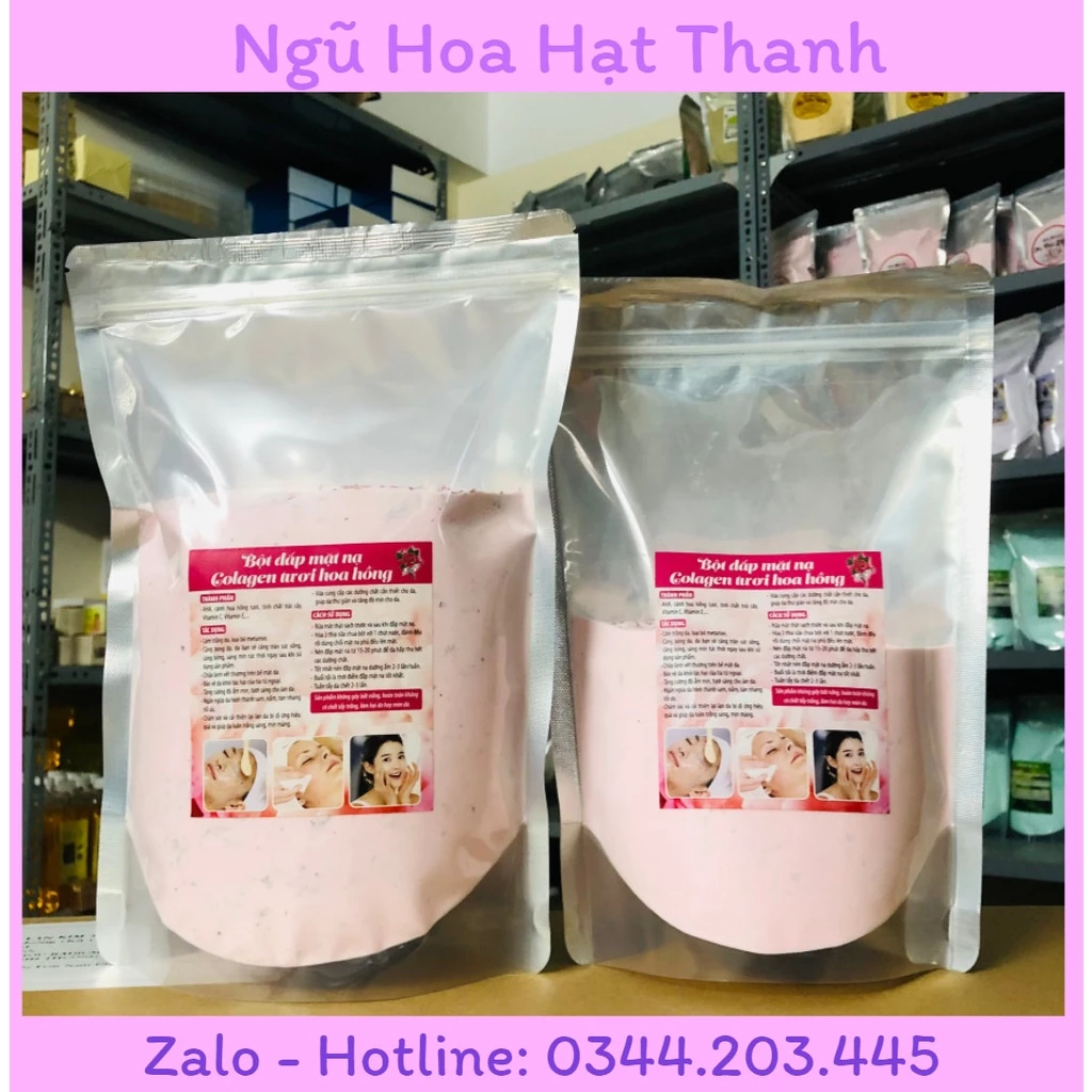 Mặt nạ hoa hồng cánh giúp căng bóng da trắng da ngừa mụn túi 500g