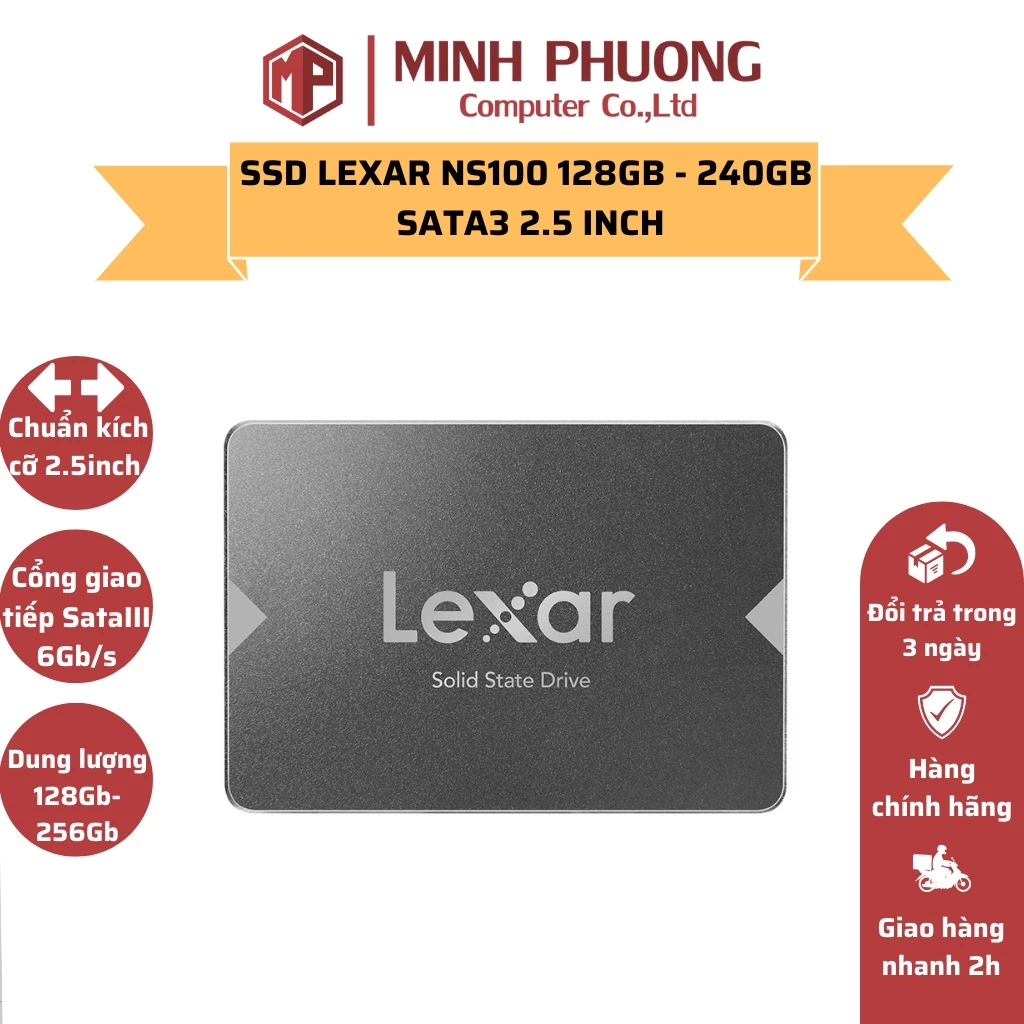 Ổ cứng SSD Lexar NS100 128GB - 240GB Sata3 2.5 inch - Hàng chính hãng