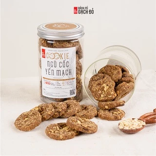 Bánh Cookie Ngũ Cốc Yến Mạch Gạch Đỏ 300g, Không Bột Mì, Ít Calo, Giàu Dinh Dưỡng