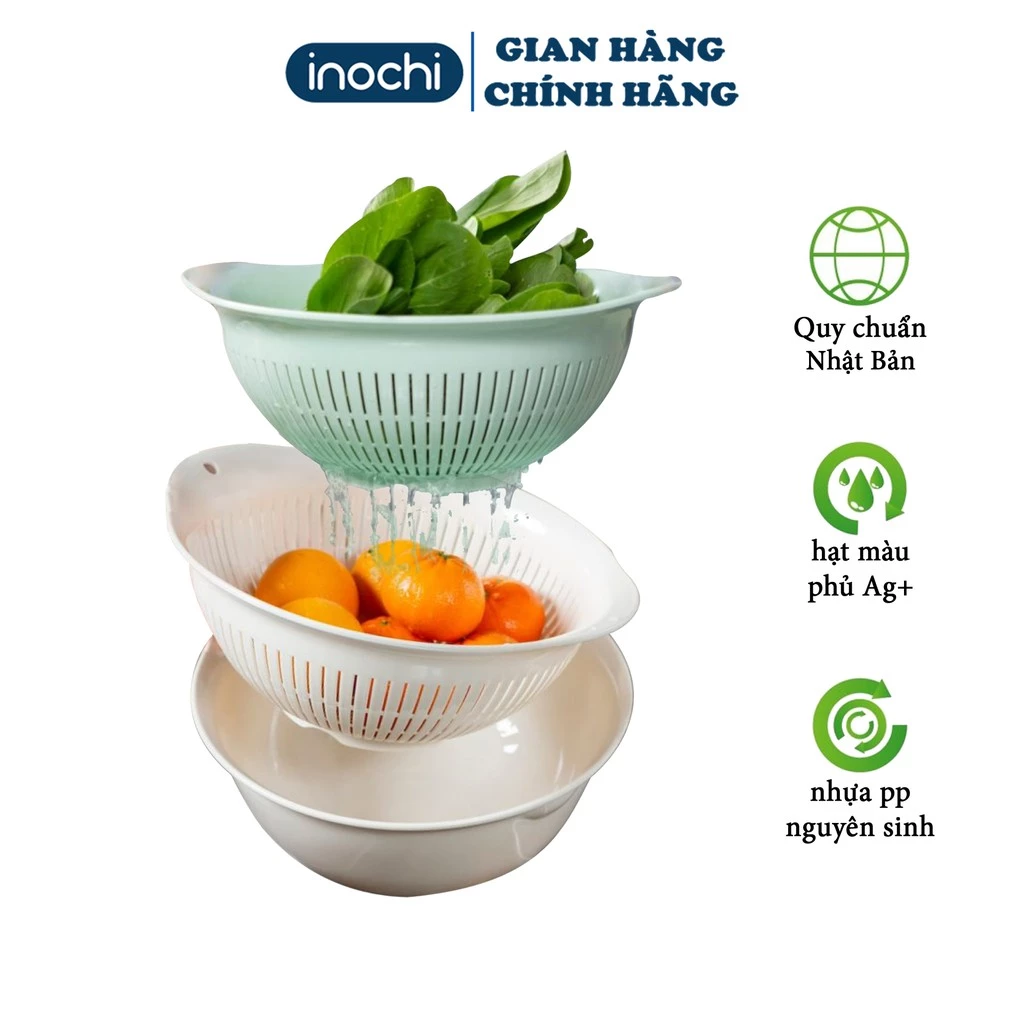 Rổ Nhựa -Thau Nhựa - Cao Cấp Yoko Inochi Nhật Bản Loại Lớn Nhựa Cao Cấp Chắc Chắn Sang Trọng An Toàn