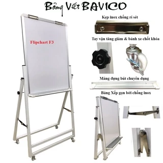 Bảng Flipchart có chân xếp gọn POLYTAIWAN - Mặt bảng trắng trơn không ô ly