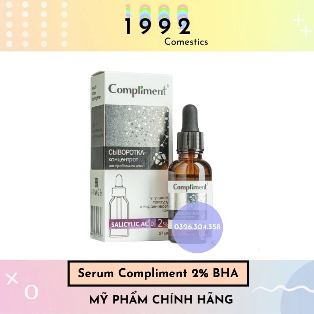 [ CHÍNH HÃNG] Serum Compliment 2% BHA + Serum Compliment Vitamin C 20%_ Cải thiện tình trạng mụn đầu đen hiệu quả