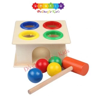 Đồ chơi hộp đập bóng búa gỗ và 4 bóng vui nhộn cho bé