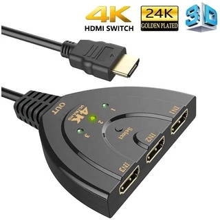 Bộ Chia Cổng Hdmi 3 Trong 1 Với Cáp Đuôi Heo Hỗ Trợ 4K 2K 1080P Video Audio Outpu Cho PC TV