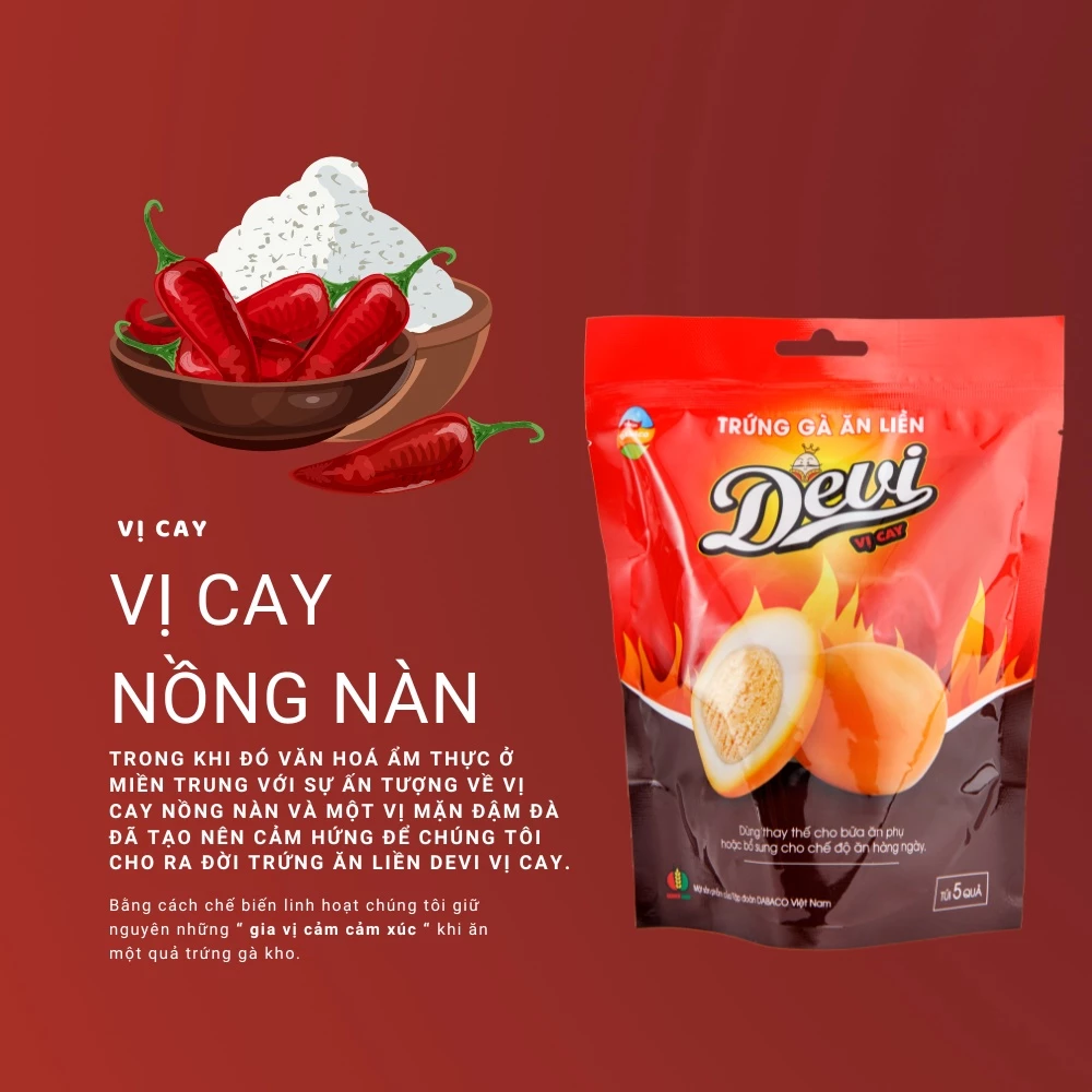 Trứng gà ăn liền Devi vị cay túi 05 quả