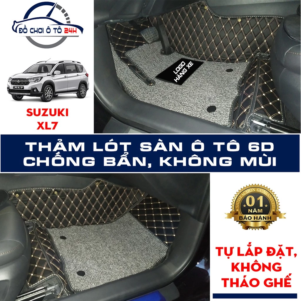 Thảm lót sàn ô tô 5D 6D Suzuki XL7 Giảm ồn, Không mùi, Chống thấm nước