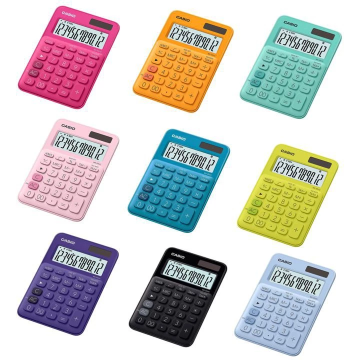 Máy Tính Casio MS-20UC Đa Sắc Màu - Tích Hợp Phím Tính Thuế (TAX) Cho Kế Toán, Chủ Shop