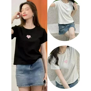 {FREESHIP} Áo babytee chất zip in hình TIM hồng- Aobabyteehinhtim-MOCMSHOPthoitrang