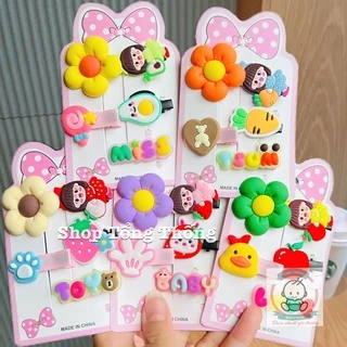 [CUTE TIKTOK] Set 10 kẹp tóc hoạt hình cao cấp xinh xắn đáng yêu dễ thương cho bé gái hình thật shop tự chụp