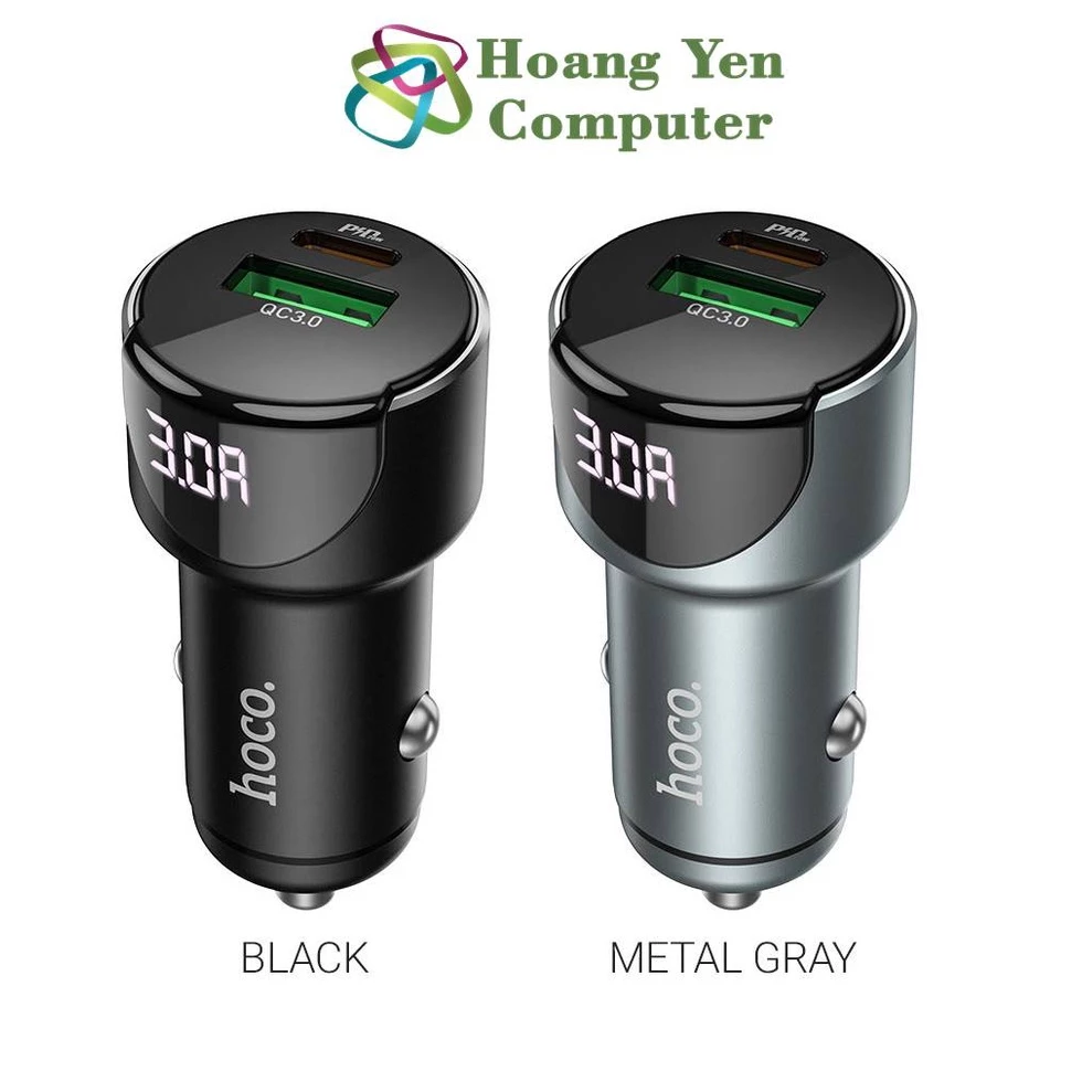 Cốc Sạc Nhanh Xe Hơi Hoco Z42 (Sạc Nhanh QC 18W, Type C PD 20W) - BH 6 Tháng Chính Hãng - Hoàng Yến Computer
