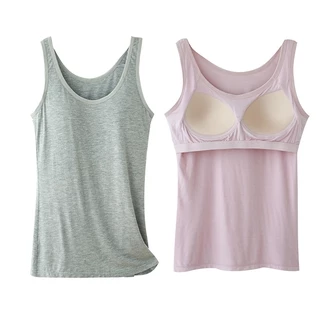 Băng Ruy Băng Miếng Lót Ngực Áo Khoác Top Modal Camisole Nữ Phong Cách Nhật Bản Cotton Nguyên Chất Áo Ngực Một Mảnh Áo Ngực Áo Ngực Mặc Ngoài Cốc Cốc Cốc Mùa Hè Bên Trong Đế Bề Mặt Trơn