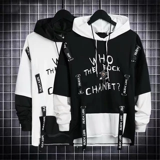 Áo hoodie nam giả hai lớp in chữ tiếng anh 2 màu S-3XL