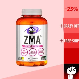 Viên uống Vitamin Now Foods ZMA hàng Mỹ hỗ trợ sinh lý nam, phục hồi cơ bắp, cải thiện giấc ngủ (90 - 180 viên)