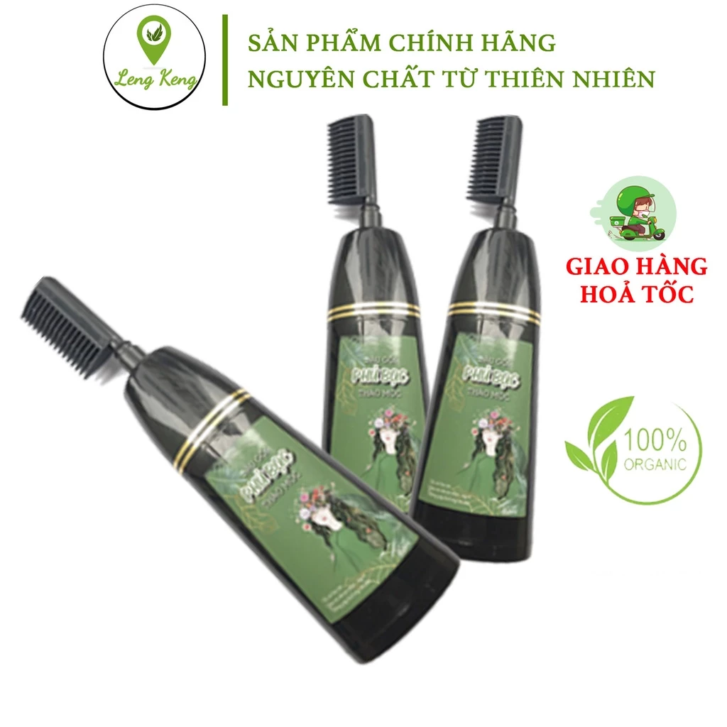 Dầu Gội Phủ Nâu Thảo Mộc LengKengFarm 100% Thiên Nhiên, KHÔNG Hóa Chất