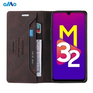 Bao da điện thoại nắp gập nam châm dạng ví retro cho Samsung Galaxy M32 2021 A05 M32 A12 A22 A32 4g 5g A52 A72 M32