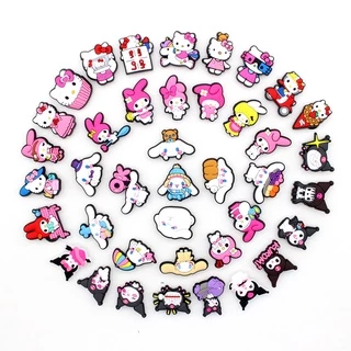 Jibbitz 1pcs Hoạt hình shoe charms Melody Yugui dog Kulomi Hello kitty crocs Pin DIY accessories Có thể tháo rời dép lê decorate quà tặng trẻ em dễ thương khóa giày