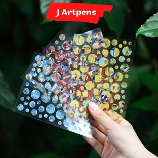 Set 228 Sticker Chấm Tròn Họa Tiết Trang Trí Bullet Journal Làm Đồ Handmade