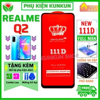 🔥Siêu Mượt🔥 Kính Cường Lực Realme Q2 - Full màn hình 111D và trong suốt - Độ cứng 10H - Độ trong suốt cực cao.