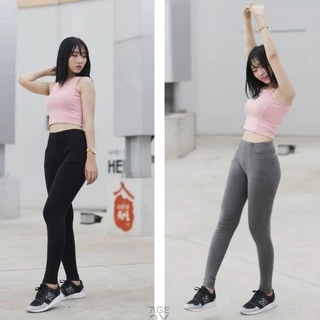 Quần legging trơn nữ Đen và Xám AGE2X hàng VNXK đạt tiêu chuẩn chất lượng cao