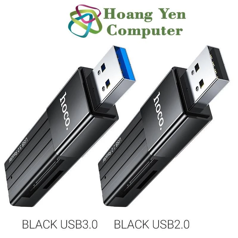 Đầu Đọc Thẻ Nhớ Hoco HB20 (Hổ Trợ Đọc Thẻ Micro SD, SD)  - BH 1 Năm Chính Hãng - Hoangyencomputer