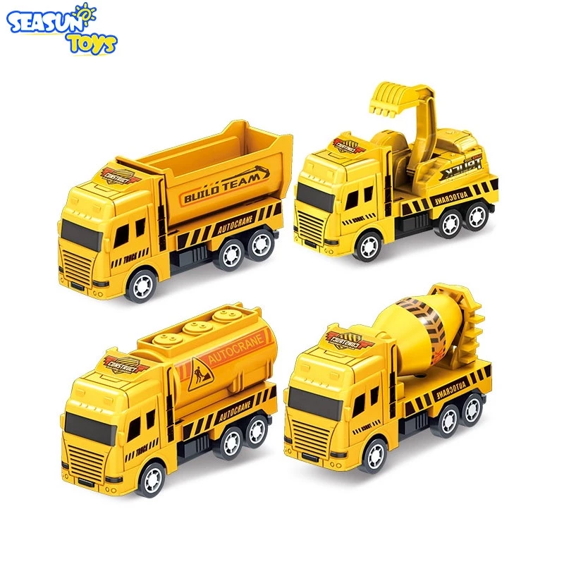 Đồ chơi xe tải máy xúc trộn công trường SEA SUN TOYS kéo lùi cho trẻ nhỏ
