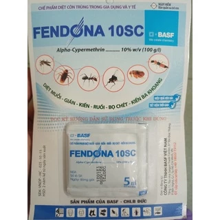 FENDONA 10SC gói 5 ml - Thuốc diệt muỗi, côn trùng, gián, kiến, ruồi, bọ chét... (Fedona Hàng châu Âu)