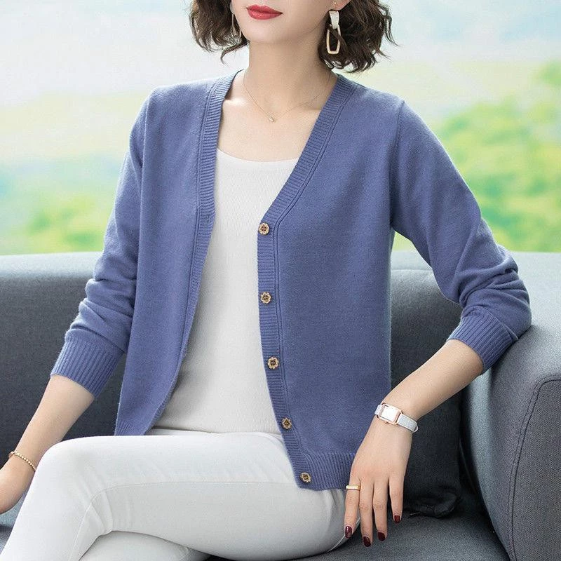 Áo Khoác Cardigan Nữ Tay Dài Thời Trang Hàn Quốc 3 Màu Lựa Chọn