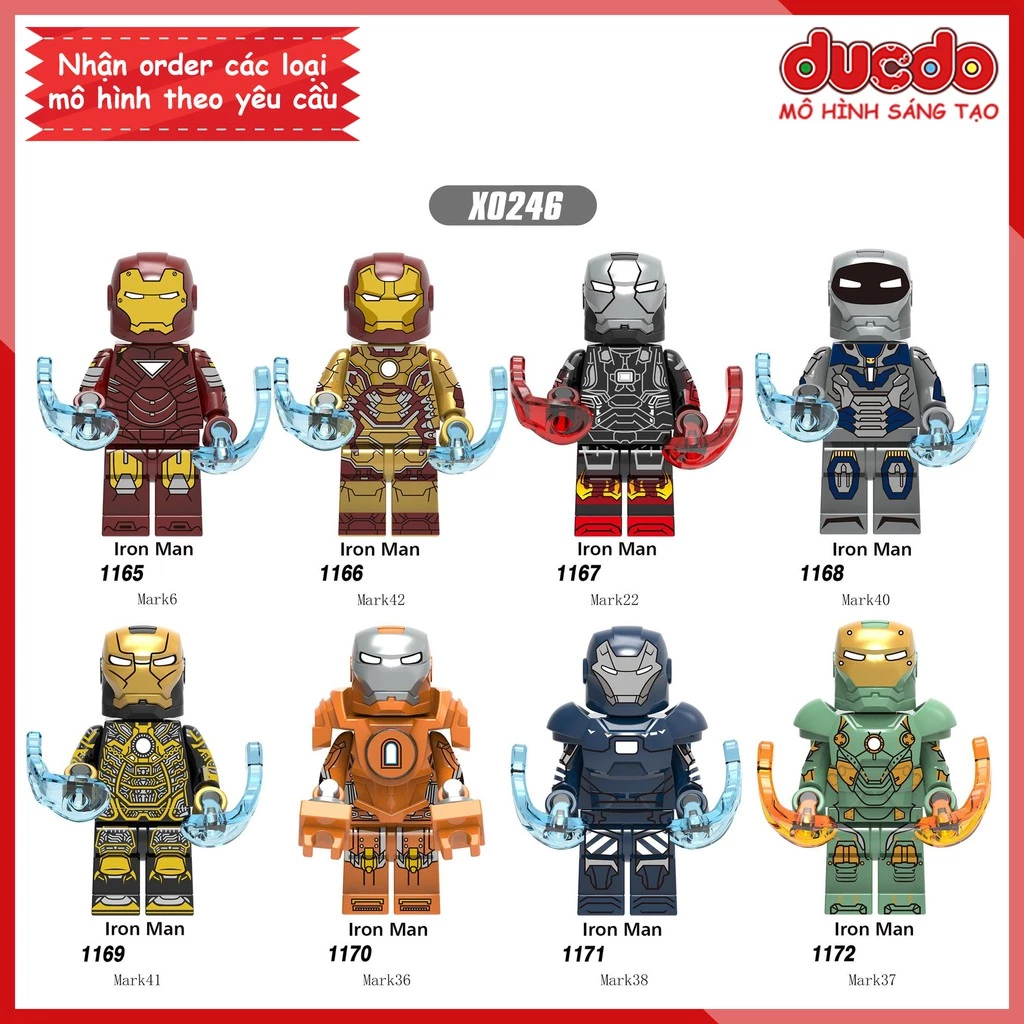 Minifigures các bộ giáp cực đỉnh của Iron Man - Đồ chơi Lắp ghép Xếp hình Mô hình Mini XINH X0246