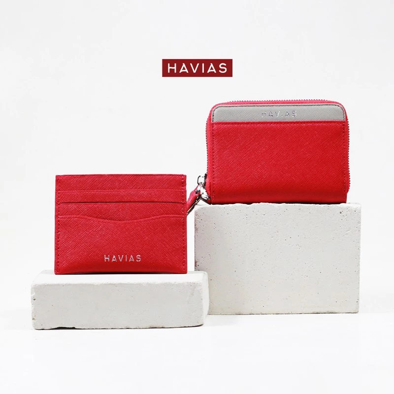 VERSA & PIE HAVIAS ví mini nhỏ gọn trẻ trung da bò thật Saffiano Ý 100%