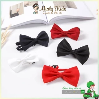 Set 2, Sét 3 nơ đeo cổ - Nơ cài cổ áo Mialy kids cho bé trai (1-10 tuổi) mặc áo sơmi thêm lịch lãm, phong cách quý ông