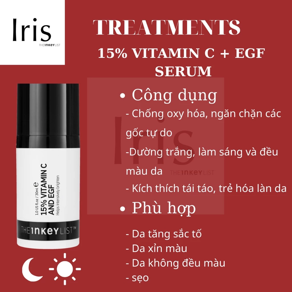 ✅ Serum trắng da 15% VITAMIN C + EFG The INKEY List (BILL CANADA)