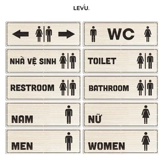 Bảng tên phòng dán cửa nhà vệ sinh WC Toilet Resroom Bathroom LEVU TL29S