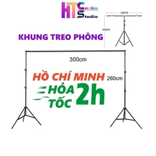 GIAO HOẢ TỐC KV HỒ CHÍ MINH - Khung treo phông nền chữ U, T chụp ảnh sản phẩm Lookbook, Livestream nhiều kích thước