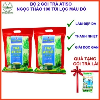 Bộ 2 gói Trà Atiso túi lọc Ngọc Thảo gói 100 túi loại đặc biệt đặc sản Đà Lạt thanh nhiệt giải độc gan đẹp da mặt