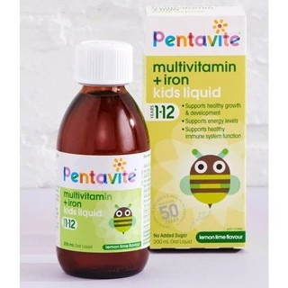 Vitamin tổng hợp cho bé Pentavita Multivitamin + Iron Kids Liquid 200ml Úc