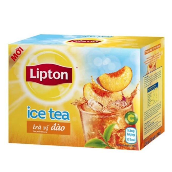 Trà Lipton Ice tea Vị Đào Hộp 224g x 16 Gói