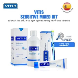 Bộ chăm sóc răng miệng tái tạo men răng và ngăn ngừa ê buốt Vitis Sensitive Mixed Pack