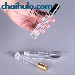 Chai Chiết Nước Hoa 10ml thân vuông, Chai Xịt Phun Sương Bằng Thủy Tinh - sỉ từ 10k