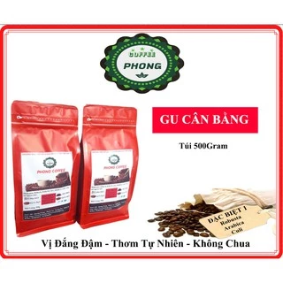 500Gram Cà Phê Rang Mộc Nguyên Chất Với Tỉ Lệ 70%Robusta - 10%Arabica - 20%Culi - PHONG COFFEE