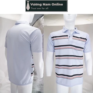 Combo 3 Áo thun nam có cổ form rộng polo tay ngắn trung niên cotton đẹp SỌC NGANG FF19CC