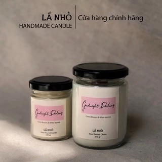 Nến thơm quà tặng thủ công LÁ NHỎ Goodnight Darling (Hoa Anh Đào + Hoa Nhài Trắng)