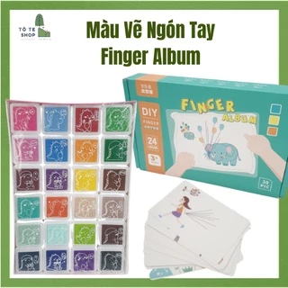 Màu Vẽ Ngón Tay Finger Album Kèm 30 Tranh Hình , Màu Vẽ Diy Finger An Toàn Cho Bé Dễ Dàng Rửa Bàng Nước Sạch