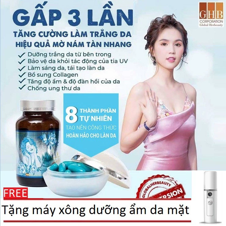 Viên Uống Trắng Da Beauty Plus - Trắng như Ngọc Trinh -Tặng máy xông mặt