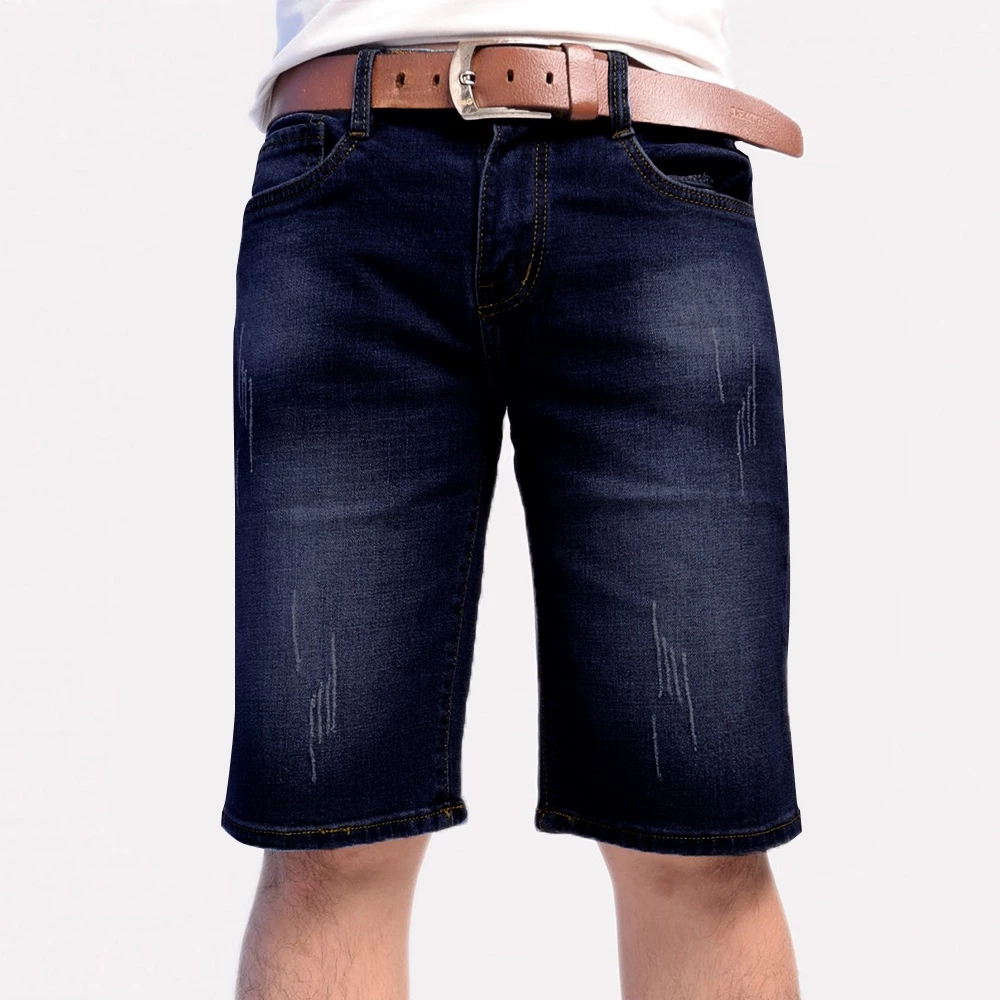 Quần short Jean Wash Cào  Andromeda Phom Đứng Cho Nam Màu Xanh Đen Vải Cotton Dày Đẹp  Không Ra Màu