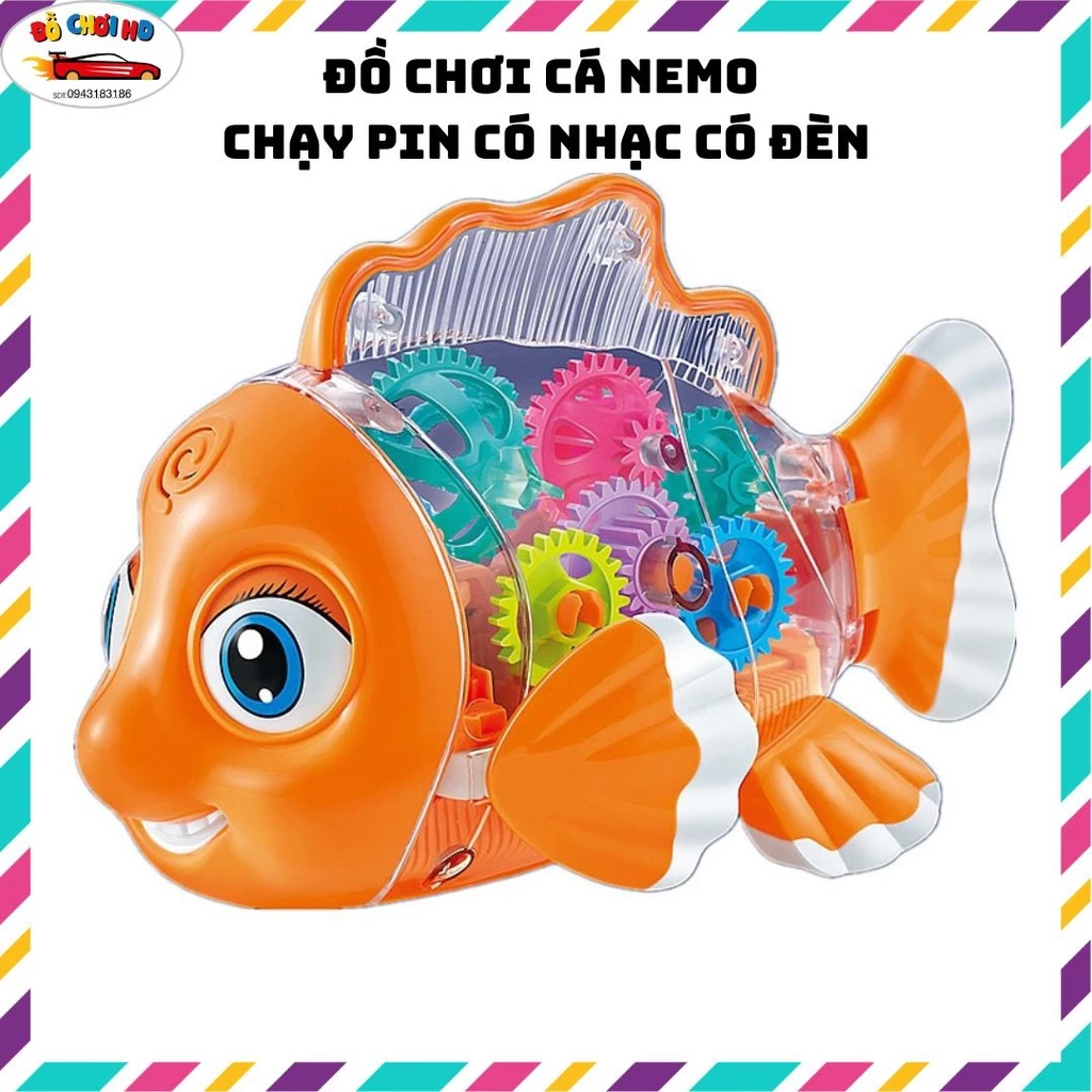 Con cá đồ chơi, đồ chơi con cá vàng Nemo biết chạy có nhạc và đèn mắt không chớp cho bé(784)