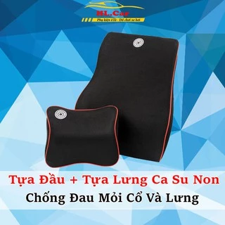 Gối Tựa Đầu Ô Tô - Bộ Gối Tựa Đầu Và Tựa Lưng Cao Su Cao Cấp,Chống Đau Mỏi Cổ Và Cột Sống Lưng Hiệu Quả