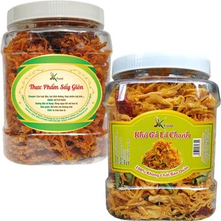 [Mã GROSALE2703 giảm 8% đơn 250K] COMBO 1KG: 500G KHÔ GÀ LÁ CHANH + 500G KHÔ BÒ SỢI (KHÔ HEO VỊ BÒ) HIỆU SK FOOD